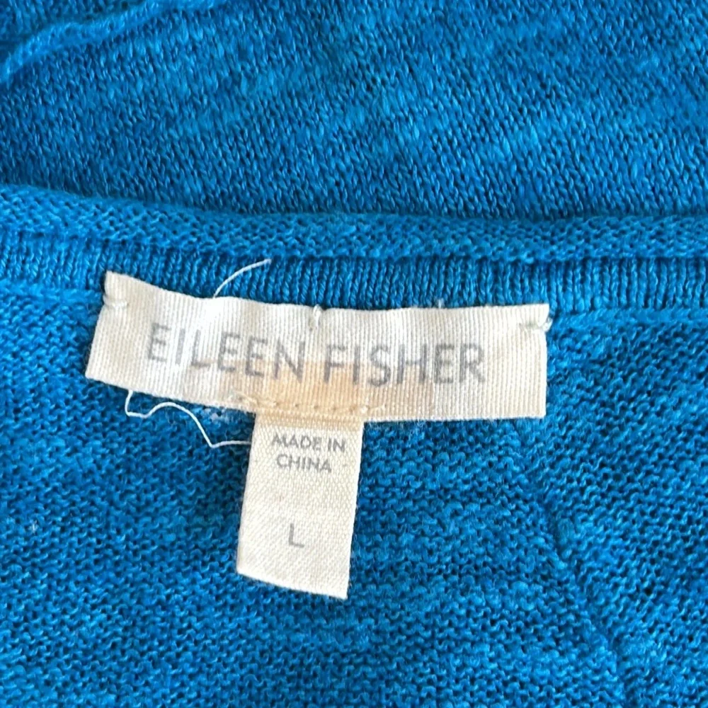 Eileen Fisher Organic Linen and Cotton Asymmetric Hem Sweater Top Tunic - Picture 5 of 5